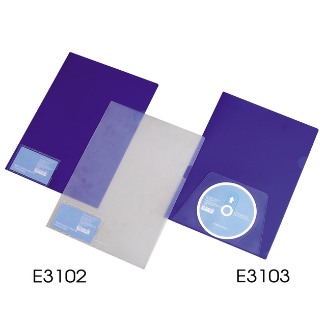 透明直式L型文件夾+CD袋