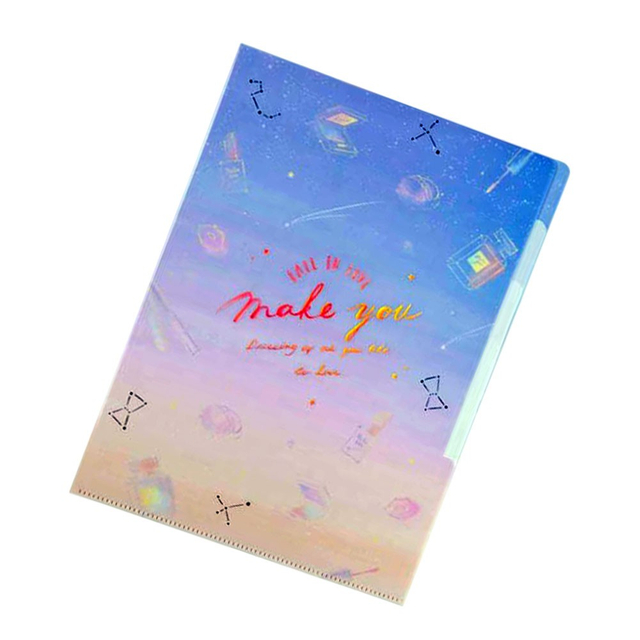 L夾-雷射燙金內凹五層文件夾